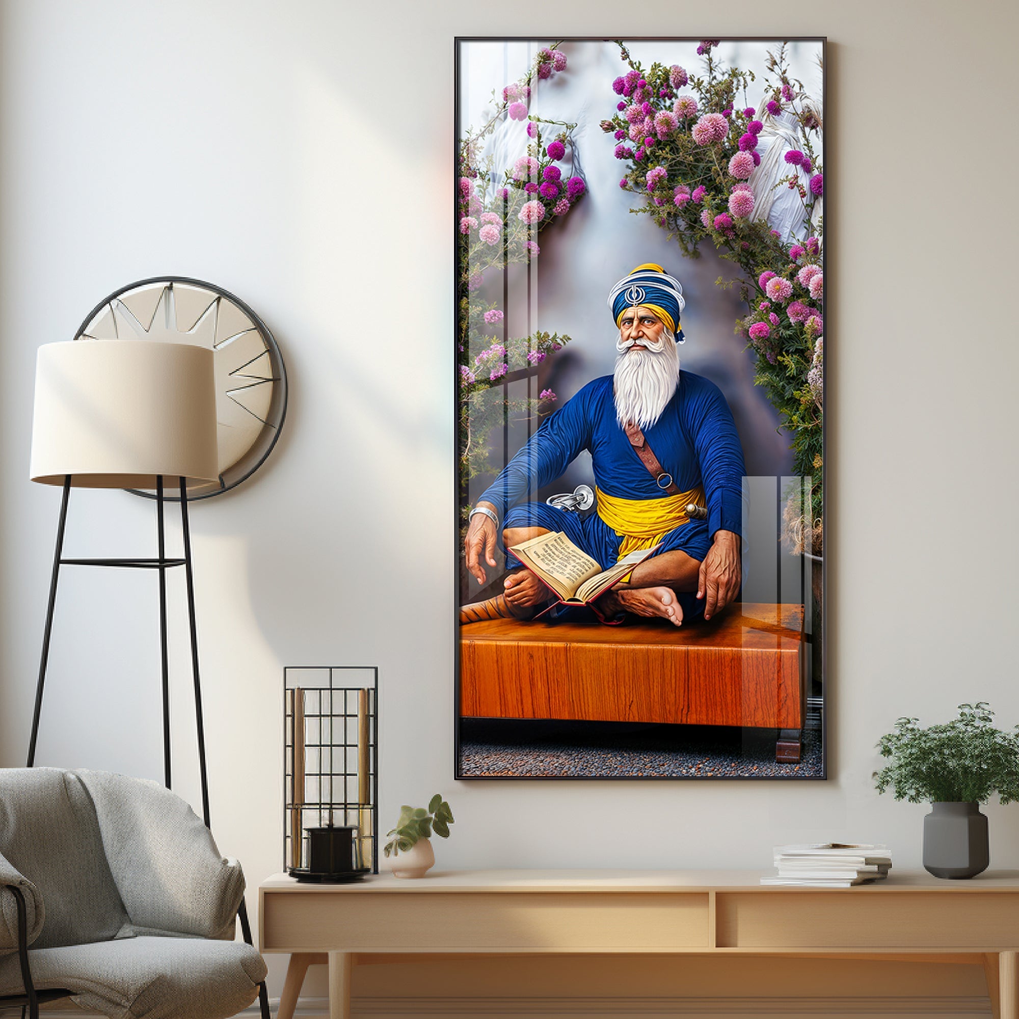 Baba Deep Singh ji Premium Acrylic Vertical Wall Art