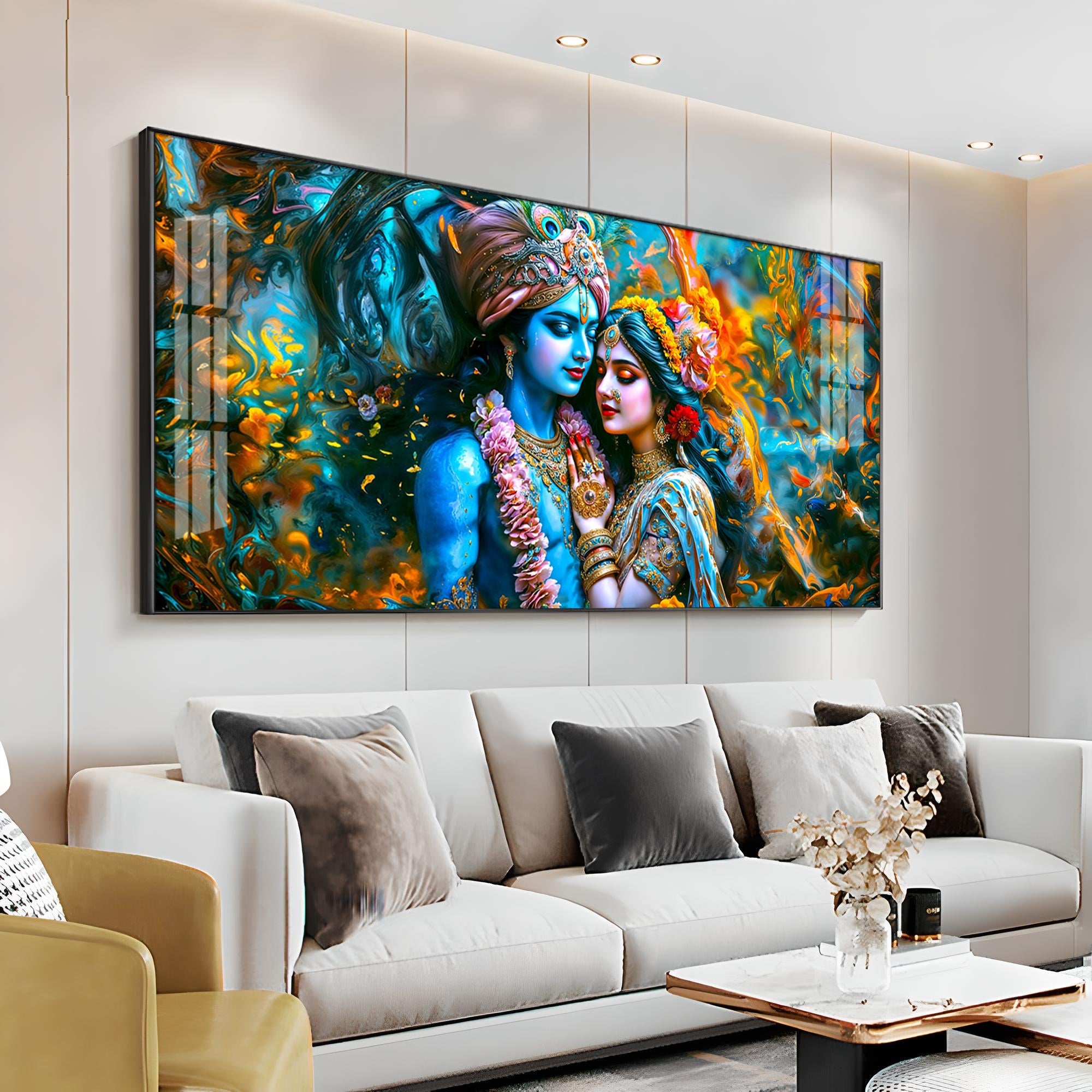 Shree Krishna Harmony Premium Acrylic Horizontal Wall Art