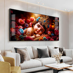 Cute Little Krishna Premium Acrylic Horizontal Wall Art