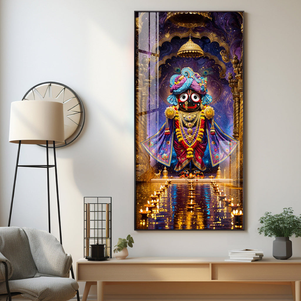 Lord Jagannath Portrait Premium Acrylic Vertical Wall Art
