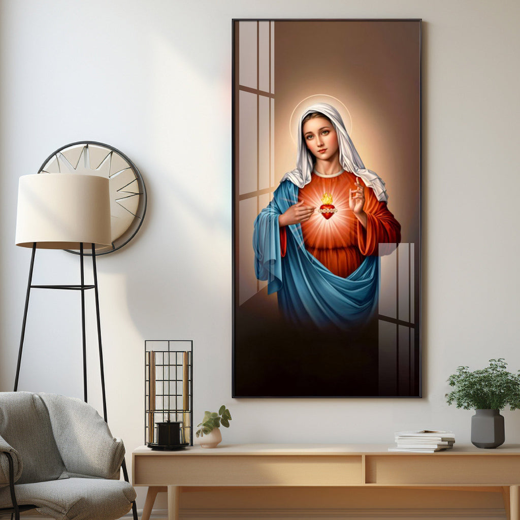 The Heart of Mary Premium Acrylic Vertical Wall Art