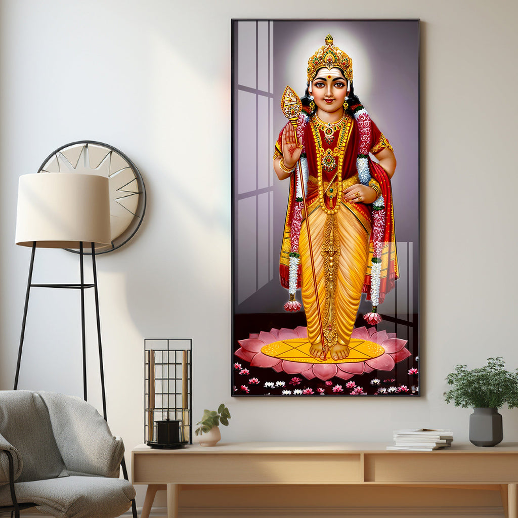 Lord Murugan Premium Acrylic Vertical Wall Art