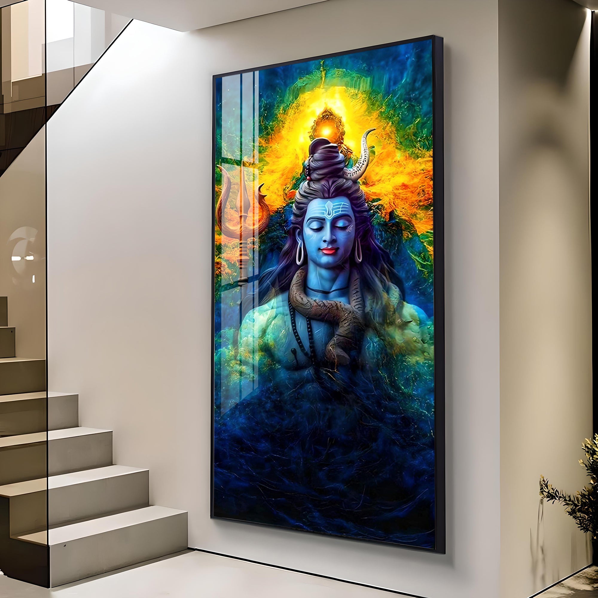 Shiv Shankar Premium Acrylic Vertical Wall Art