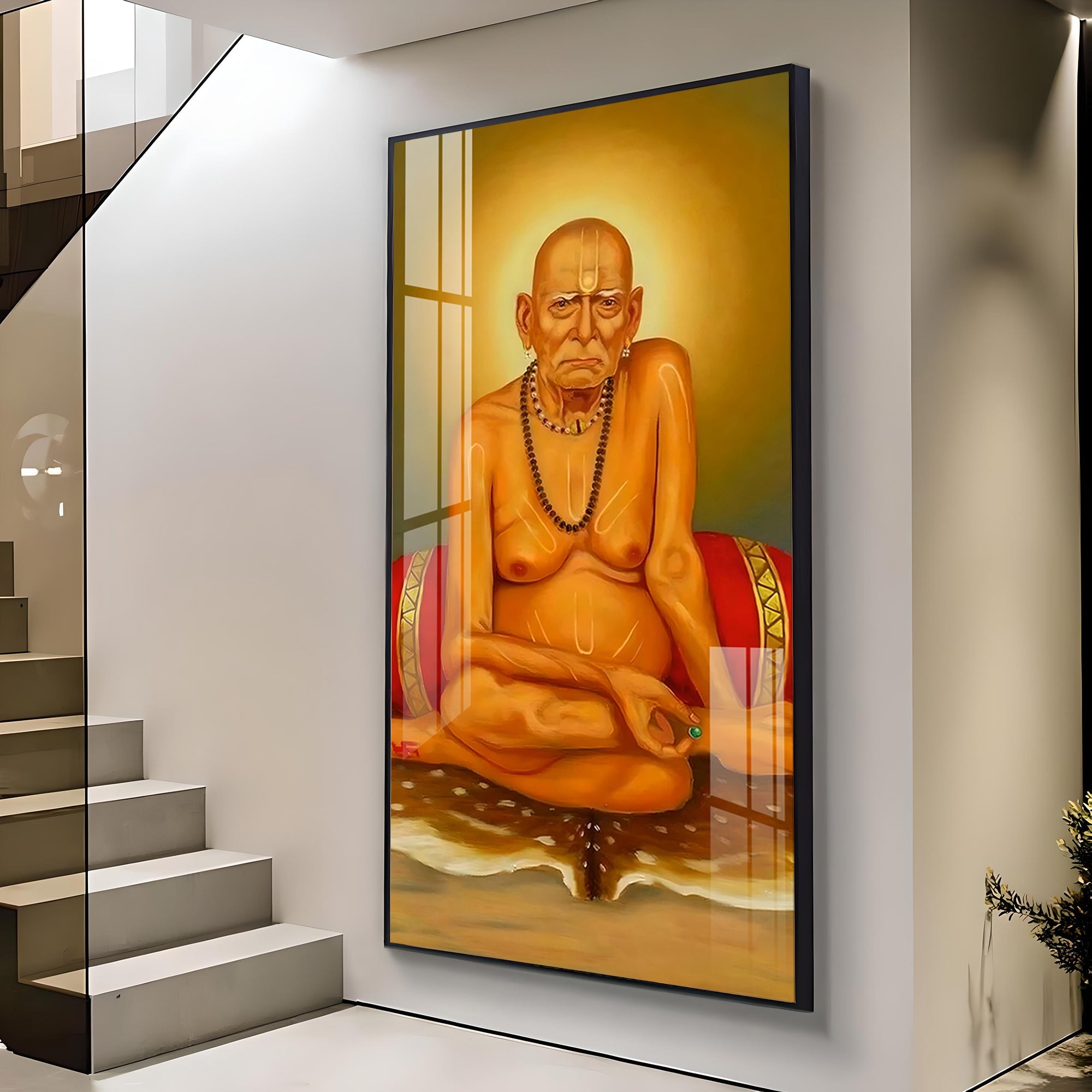 Swami Samarth Premium Acrylic Vertical Wall Art