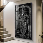 Tirupati Balaji In Charcoal & Graphite Finish Premium Acrylic Vertical Wall Art