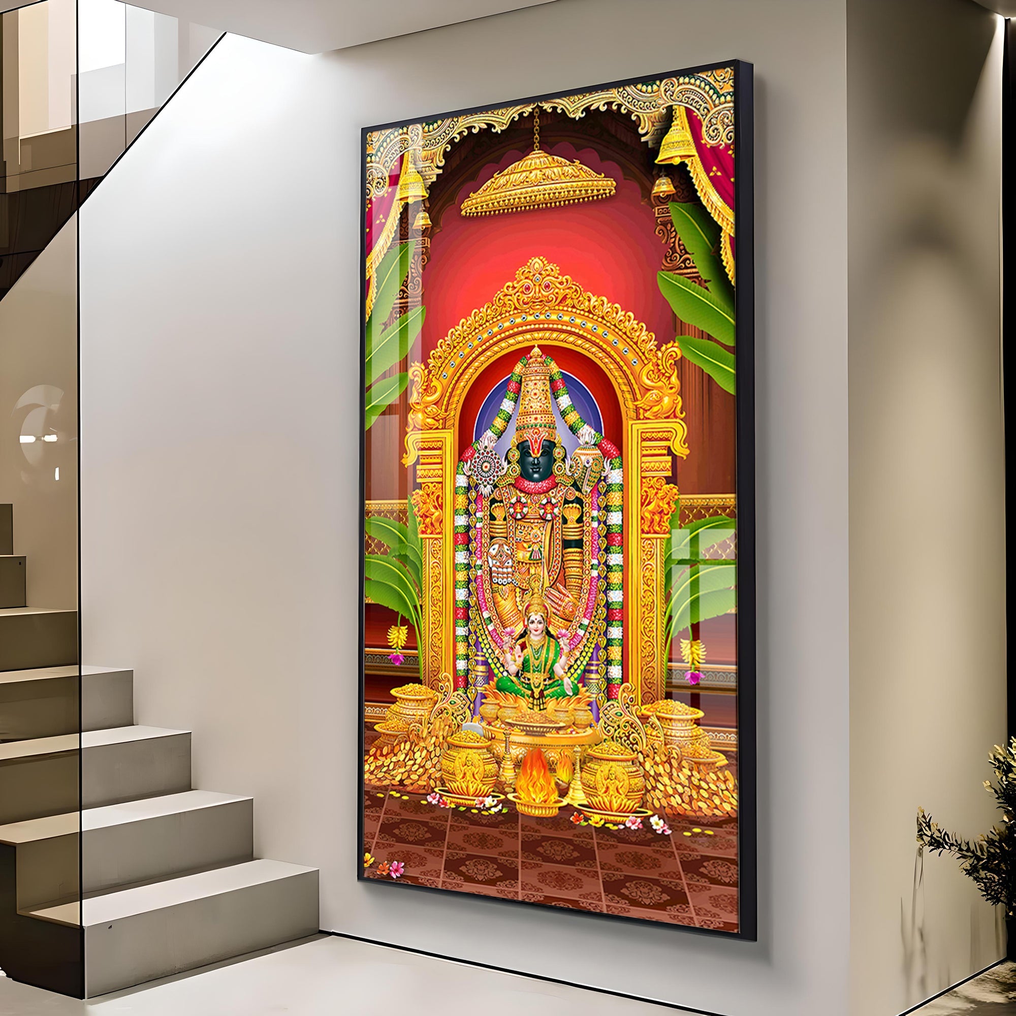 Shree Tirupati Balaji Premium Acrylic Vertical Wall Art