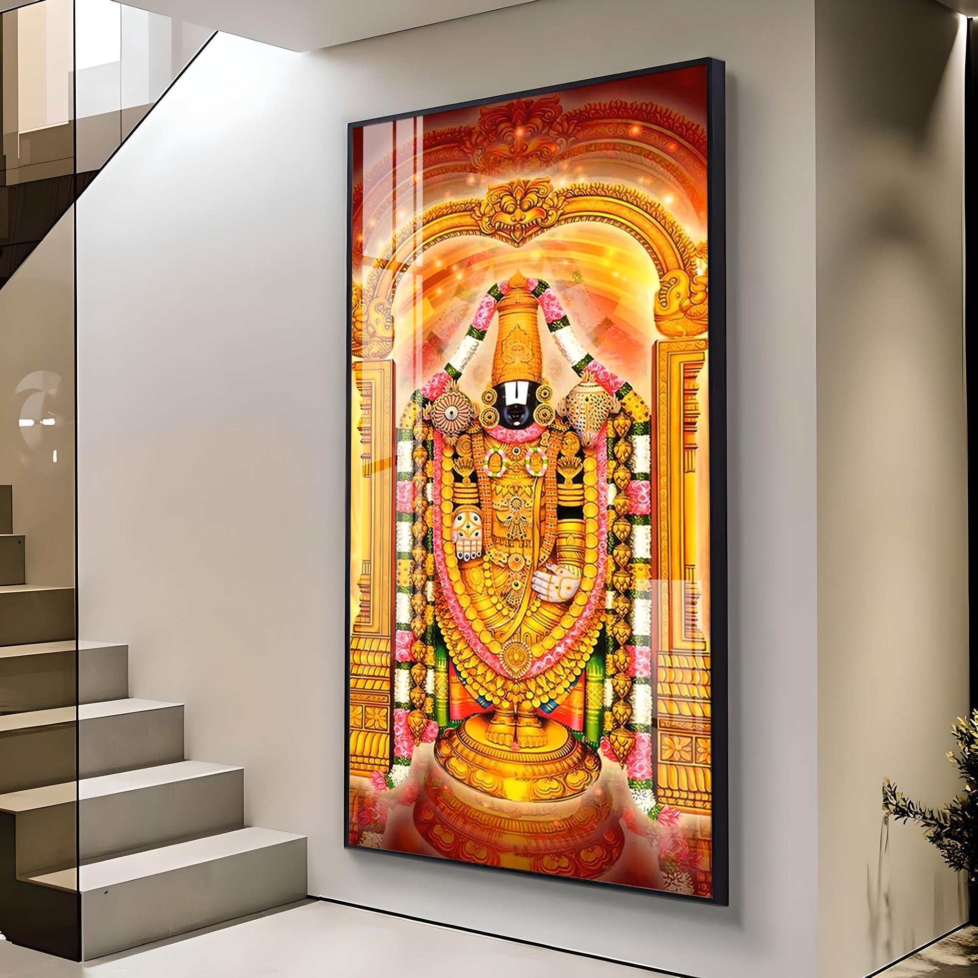 Shree Tirumala Deva Premium Acrylic Vertical Wall Art