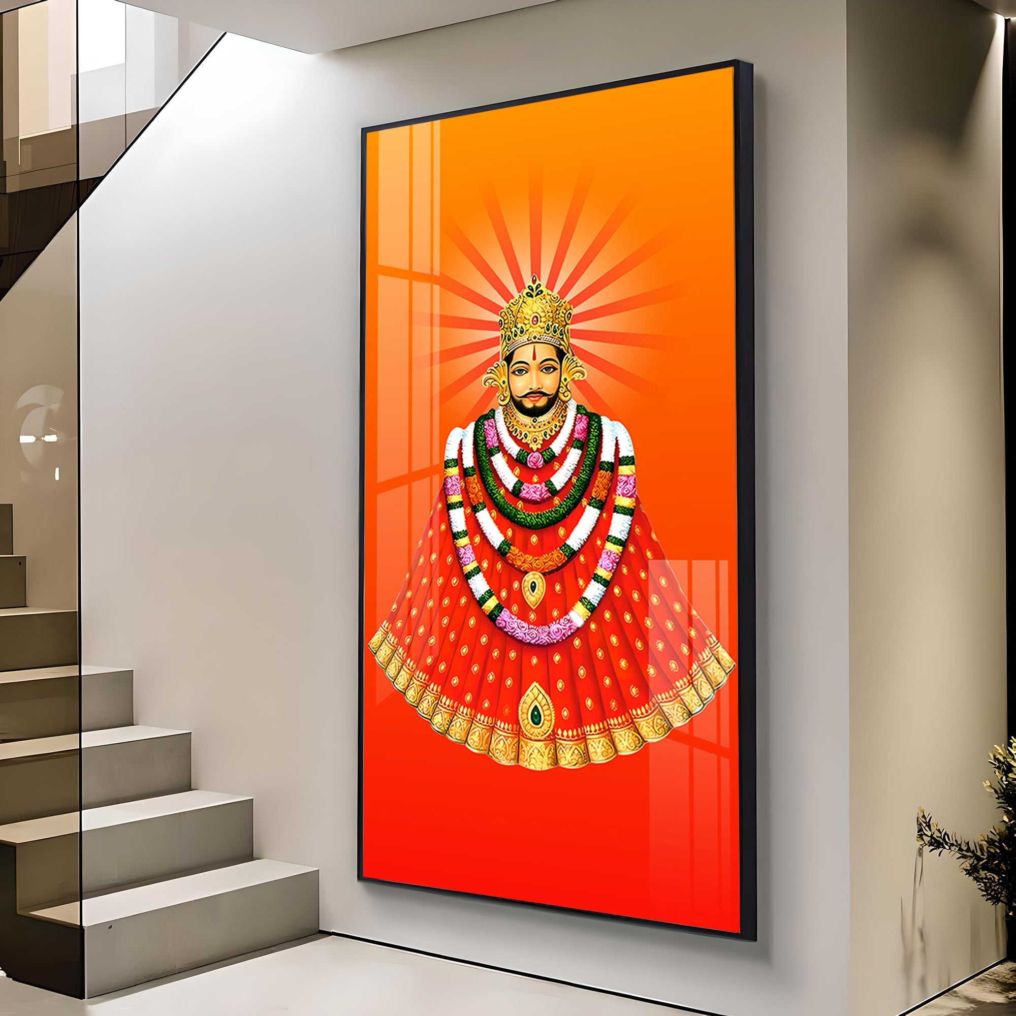 Khatu Shyam Ji Premium Acrylic Vertical Wall Art