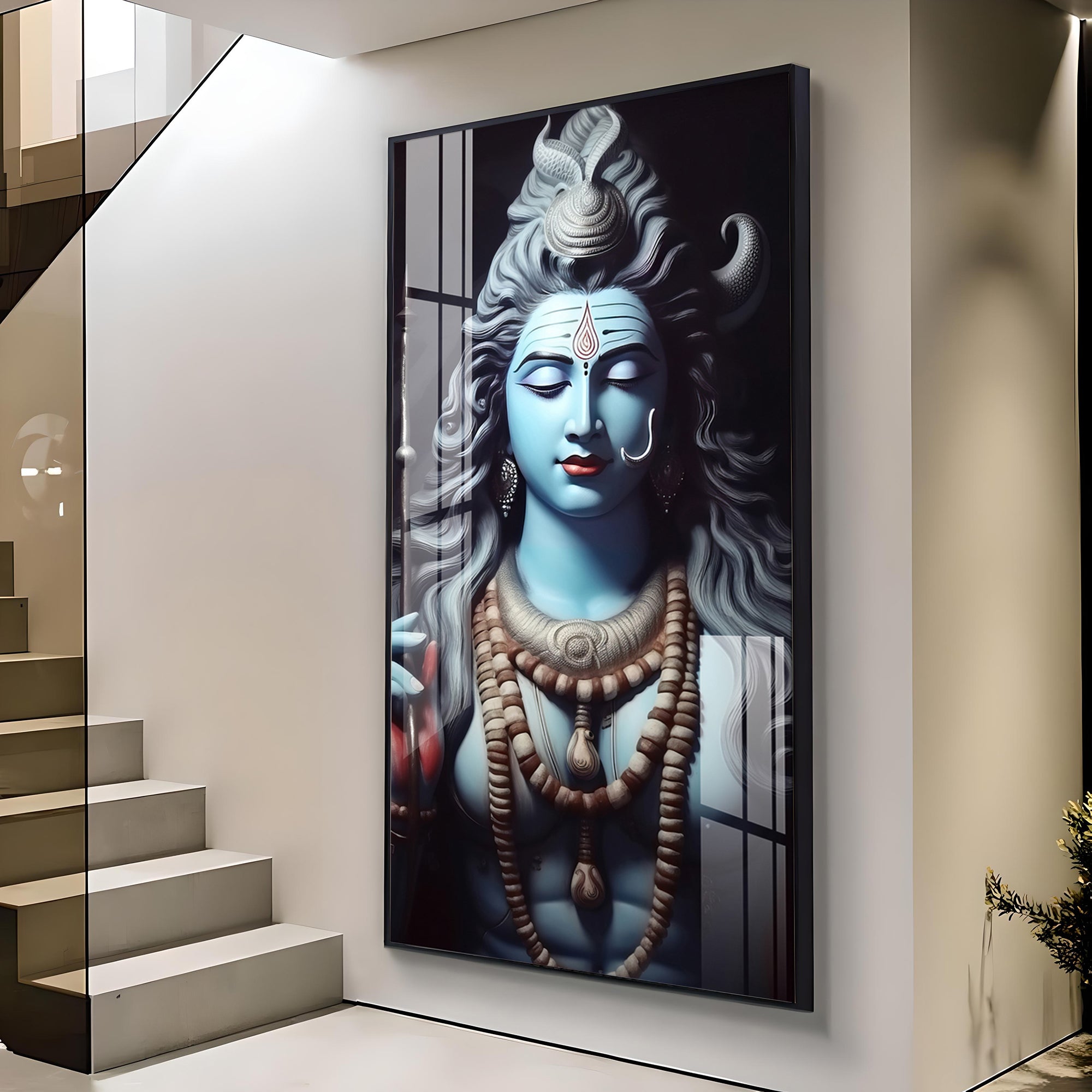Shiv Shambhu Premium Acrylic Vertical Wall Art