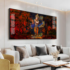 Little Keshava With Flute Premium Acrylic Horizontal Wall Art