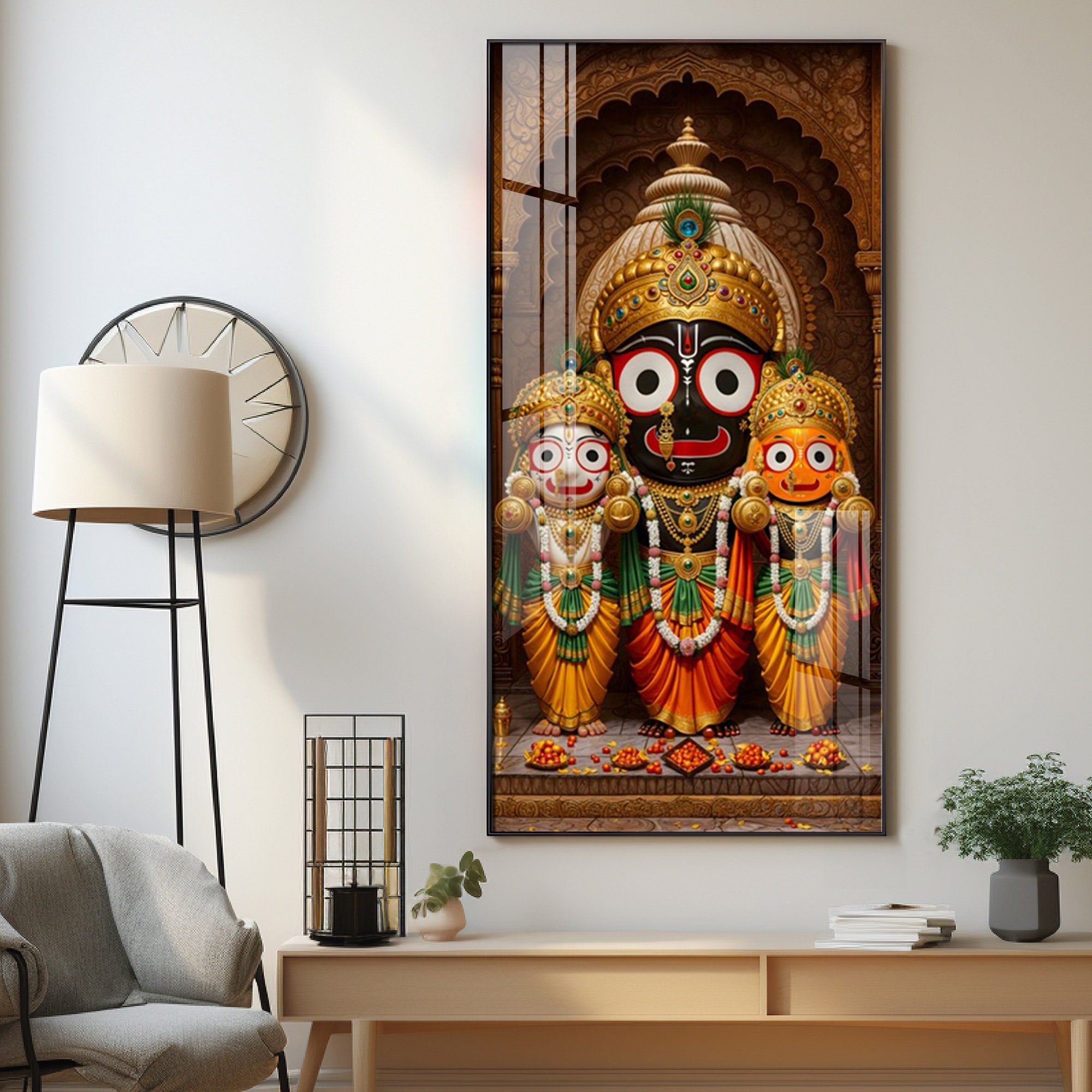 Majestic Lord Jagannath Premium Acrylic Vertical Wall Art