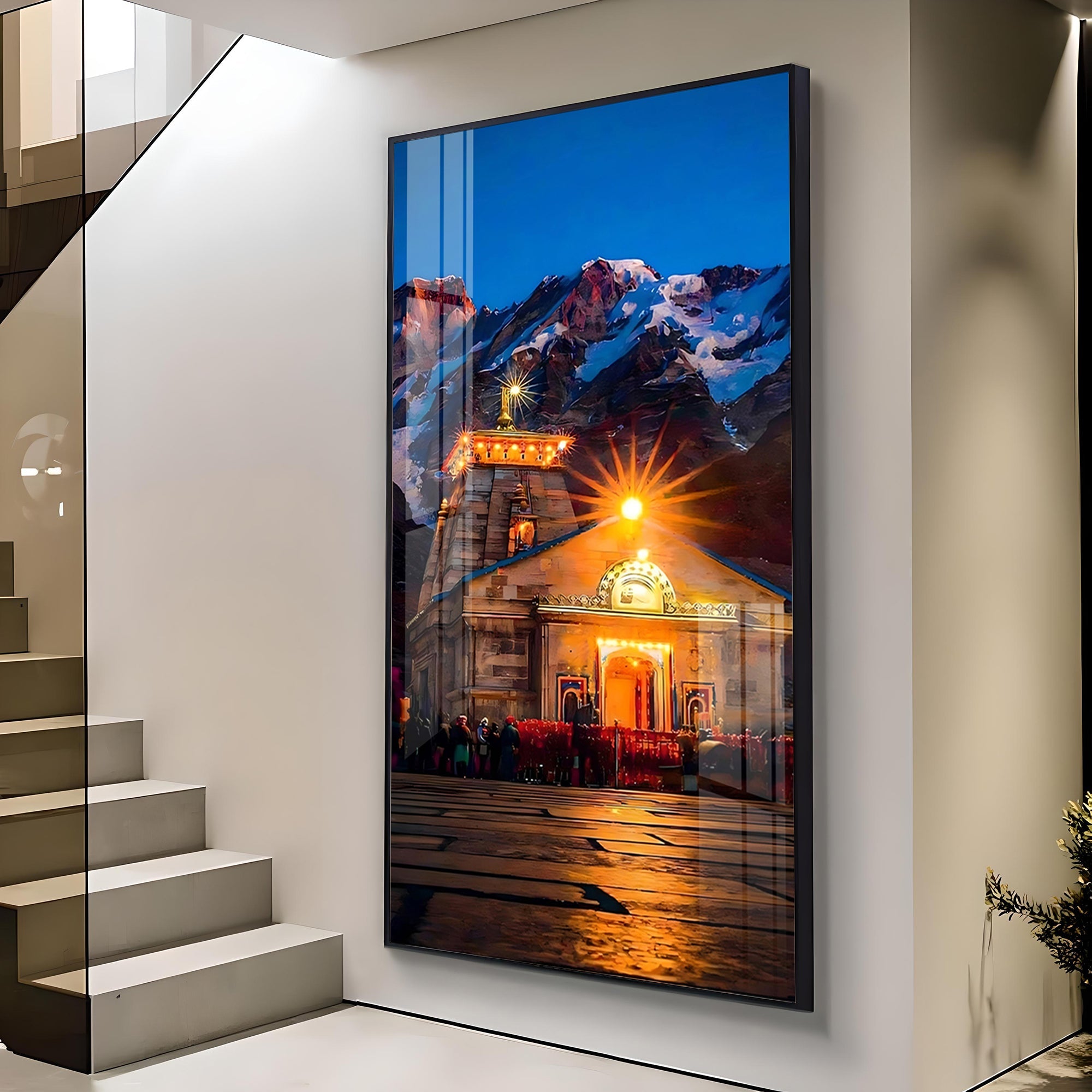 Kedarnath Dham Premium Acrylic Vertical Wall Art