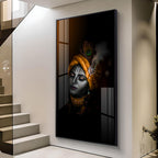 Lord Krishna Premium Acrylic Vertical Wall Art