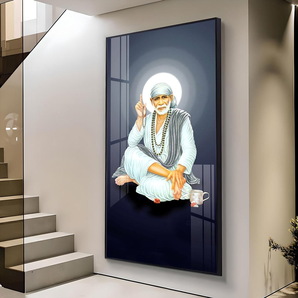 Om Sai Premium Acrylic Vertical Wall Art