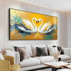 Beloved Swan Hugging Premium Acrylic Horizontal Wall Art
