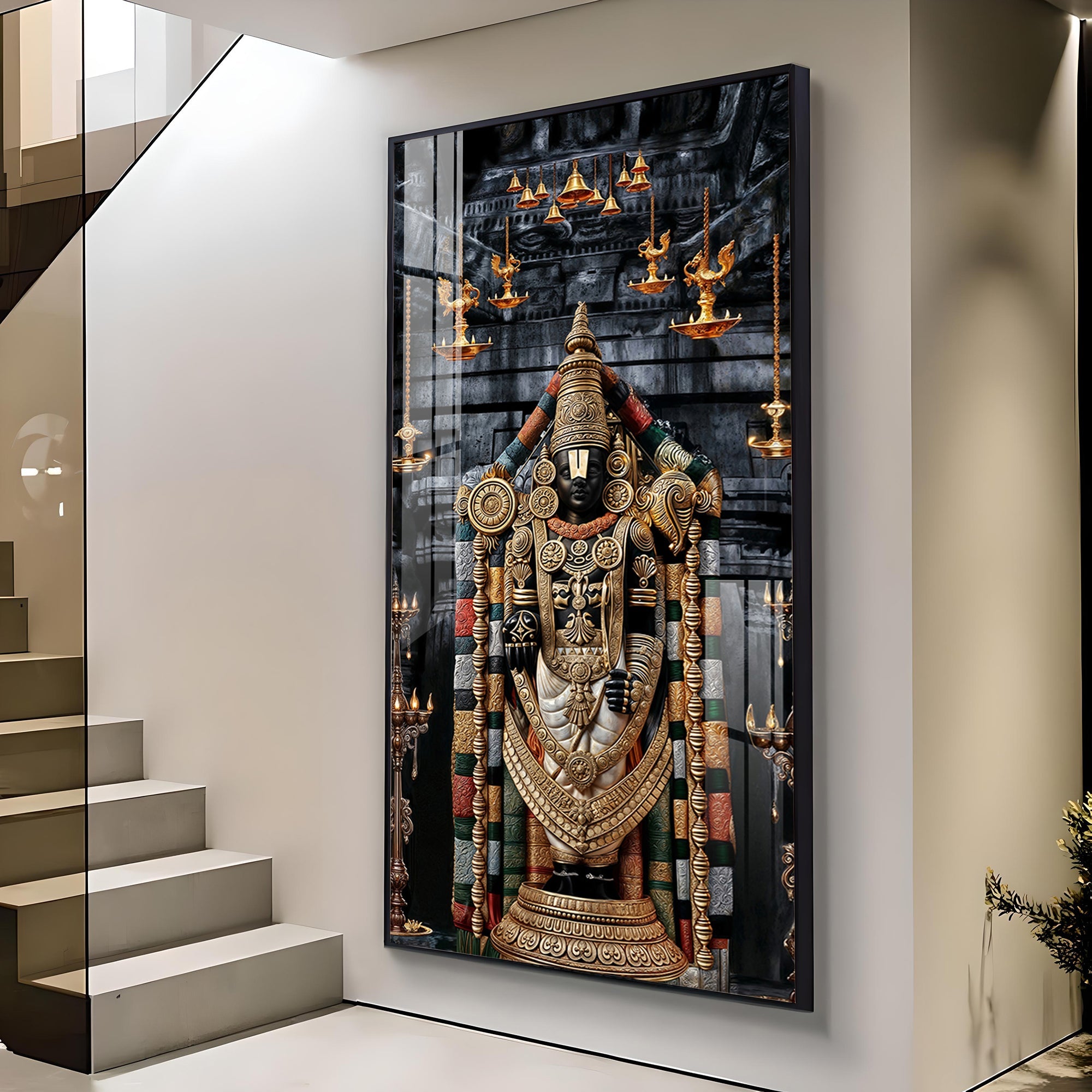 Lord Tirupati Premium Acrylic Vertical Wall Art