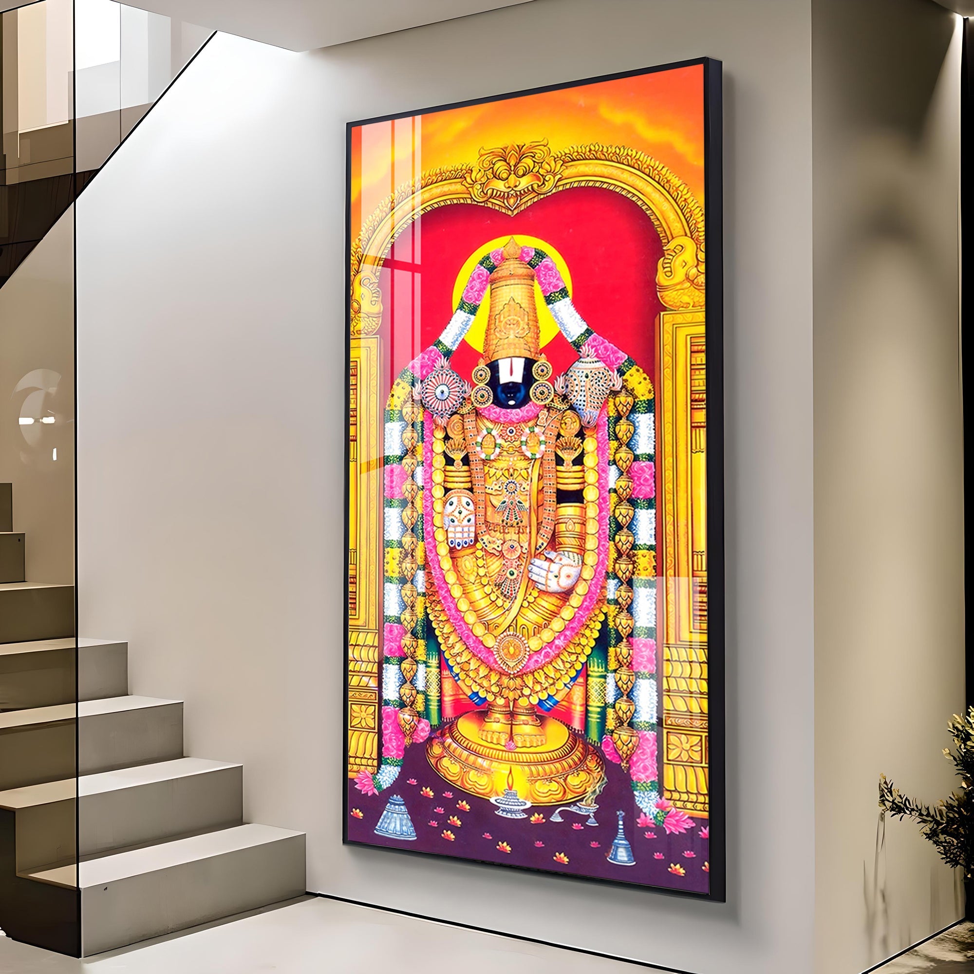 Tirupati Balaji Premium Acrylic Vertical Wall Art