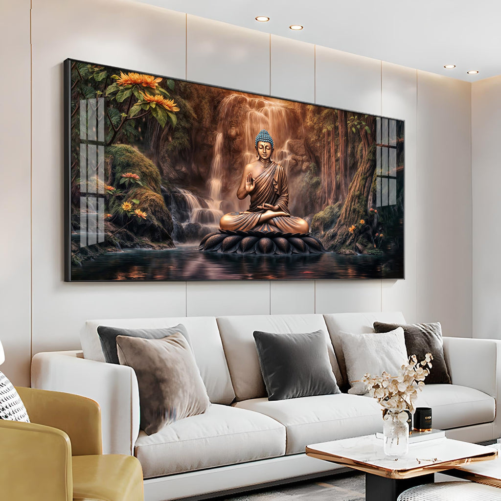 Tranquil Illumination Buddha Premium Acrylic Horizontal Wall Art
