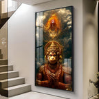 Sankatmochan Hanuman Premium Acrylic Vertical Wall Art