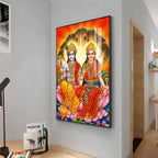 Laxmi Narayan Premium Acrylic Vertical Wall Art