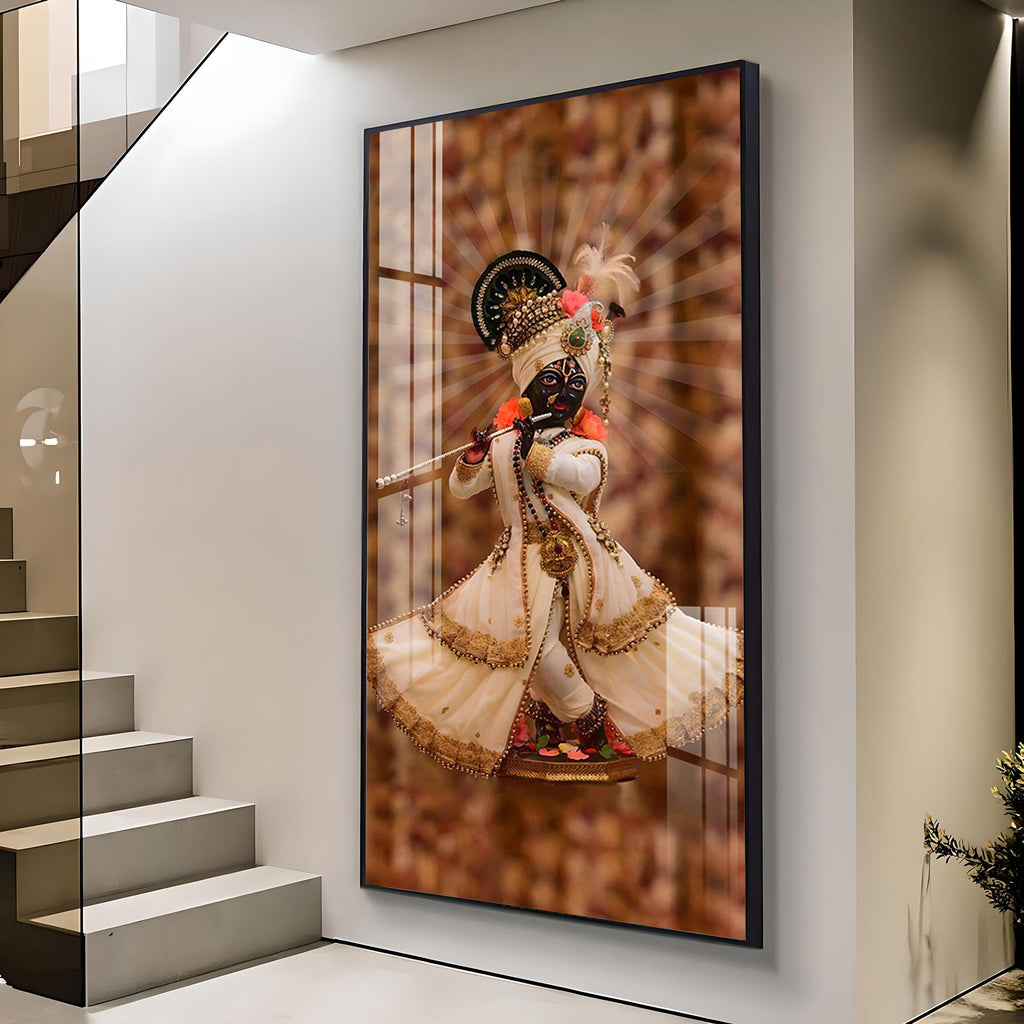 Shree Murlidhar Premium Acrylic Vertical Wall Art