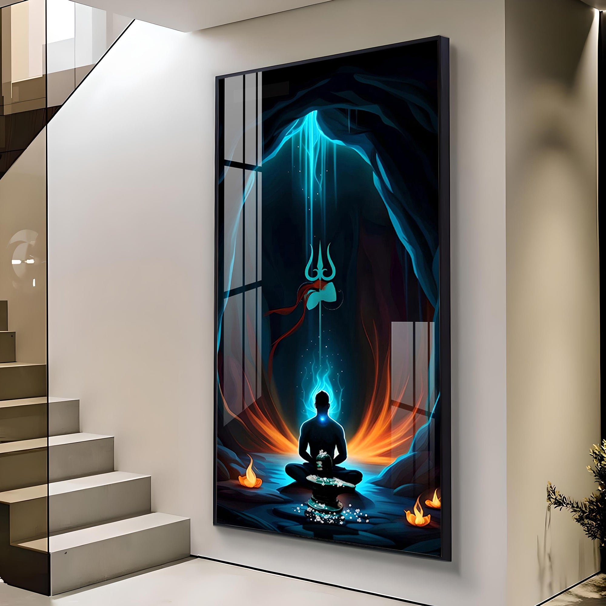Jai Mahakal Premium Acrylic Vertical Wall Art