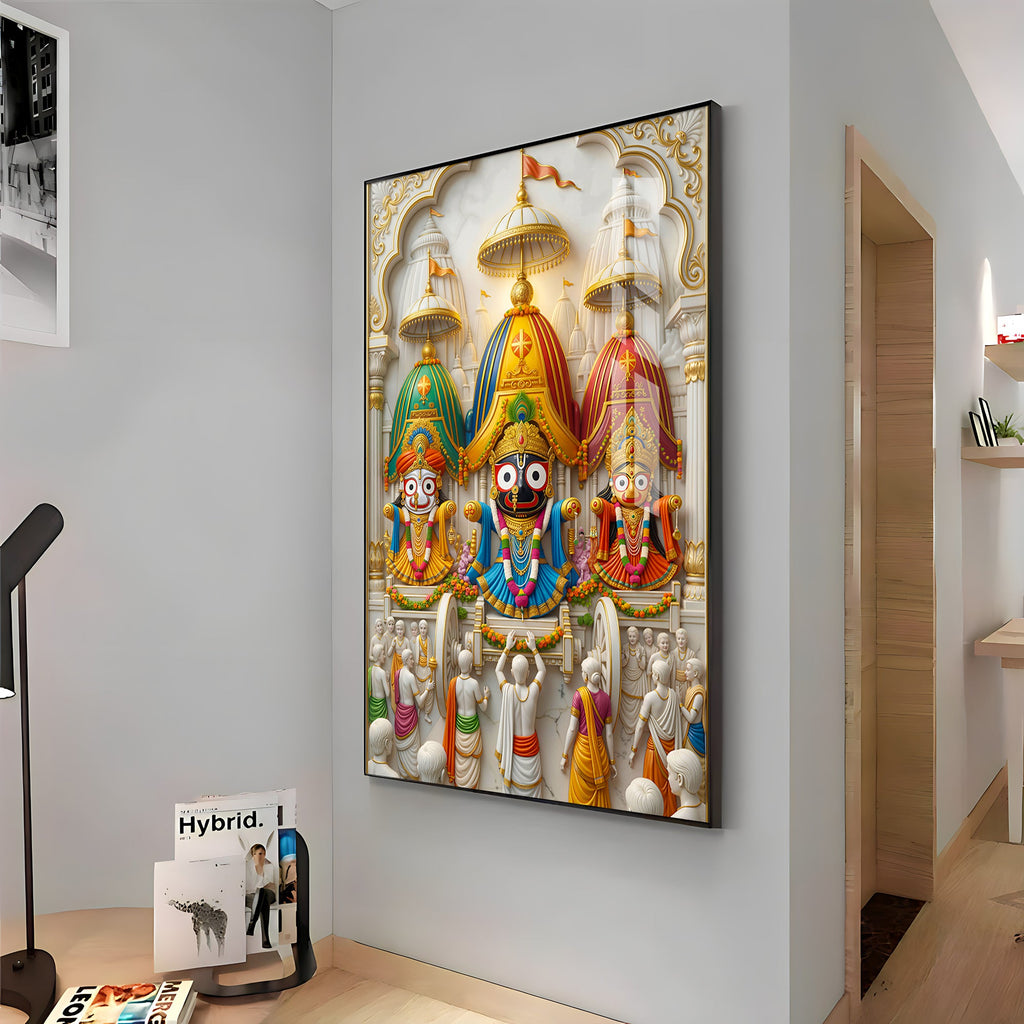 Lord Jagannath Rath Yatra Premium Acrylic Vertical Wall Art