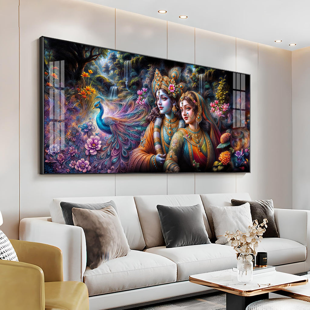 Radha & Krishna Masterpiece Premium Acrylic Horizontal Wall Art