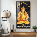 Radiant Ganesha Premium Acrylic Vertical Wall Art