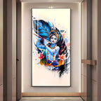 Colorful Krishna Premium Acrylic Vertical Wall Art