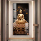 Buddha On Lotus Premium Acrylic Vertical Wall Art