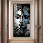 Beautiful Krishna & Radha Premium Acrylic Vertical Wall Art