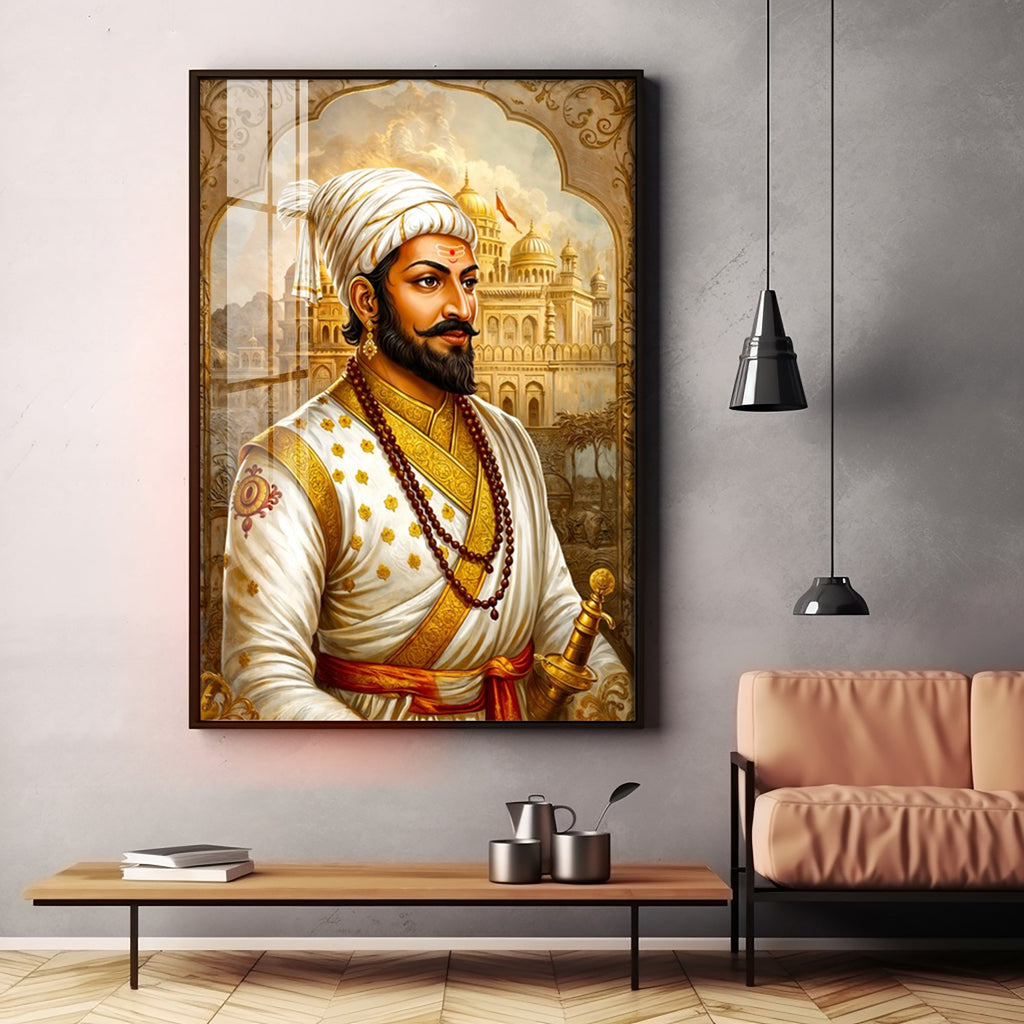 Chhatrapati Shivaji Maharaj Ji Premium Acrylic Vertical Wall Art