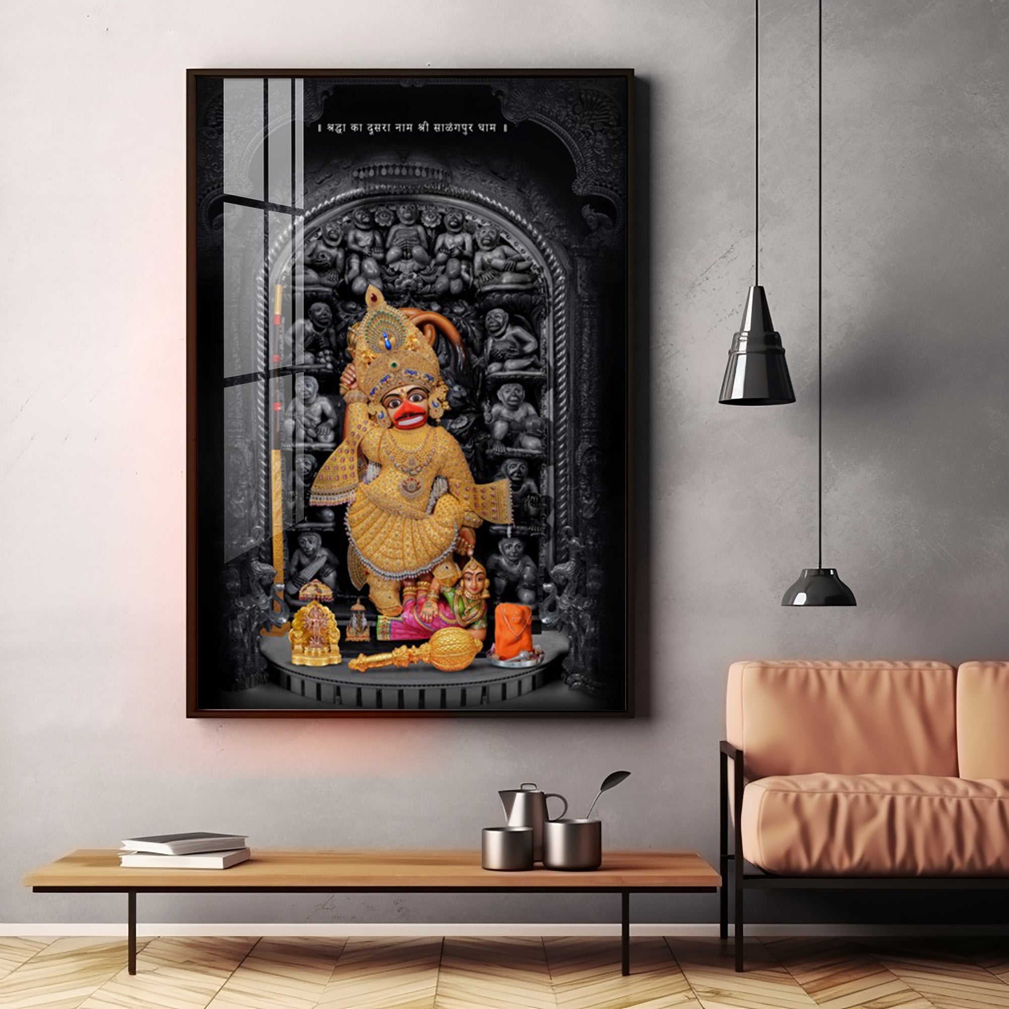 Dev Hanumanji Premium Acrylic Vertical Wall Art