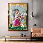 Sacred Radha and Krishna Premium Acrylic Vertical Wall Art
