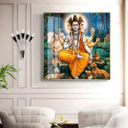 Lord Dattatreya Premium Acrylic Square Wall Art