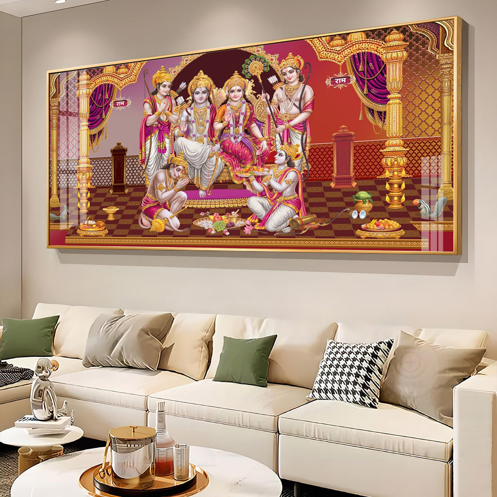 Shri Ram Darbar Premium Acrylic Horizontal Wall Art
