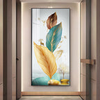 Colorful Feathers Premium Acrylic Vertical Wall Art