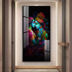 Shri Radhe Krishna Premium Acrylic Vertical Wall Art