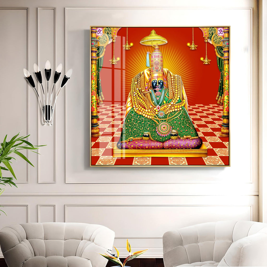 Shri Tulja Bhavani Premium Acrylic Square Wall Art