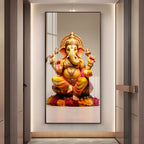 Lord Ganpati Premium Acrylic Vertical Wall Art