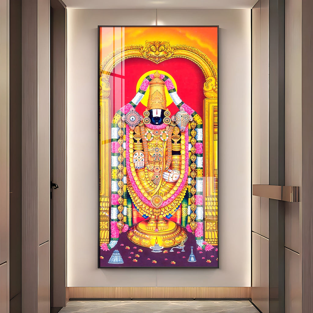 Tirupati Balaji Premium Acrylic Vertical Wall Art