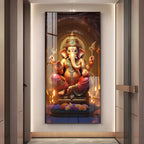 Jai Shree Ganesh Premium Acrylic Vertical Wall Art