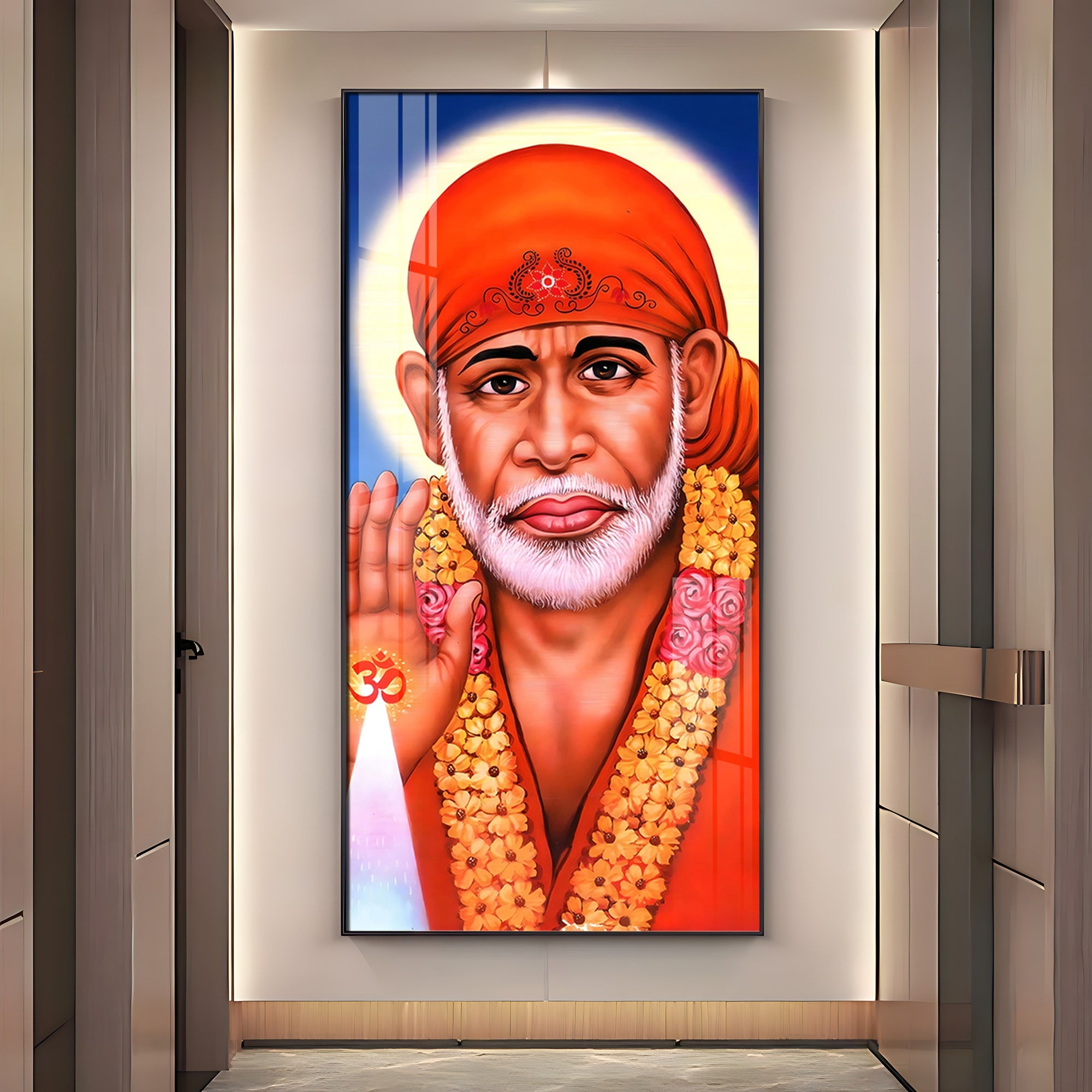 Jai Shree Sai Premium Acrylic Vertical Wall Art