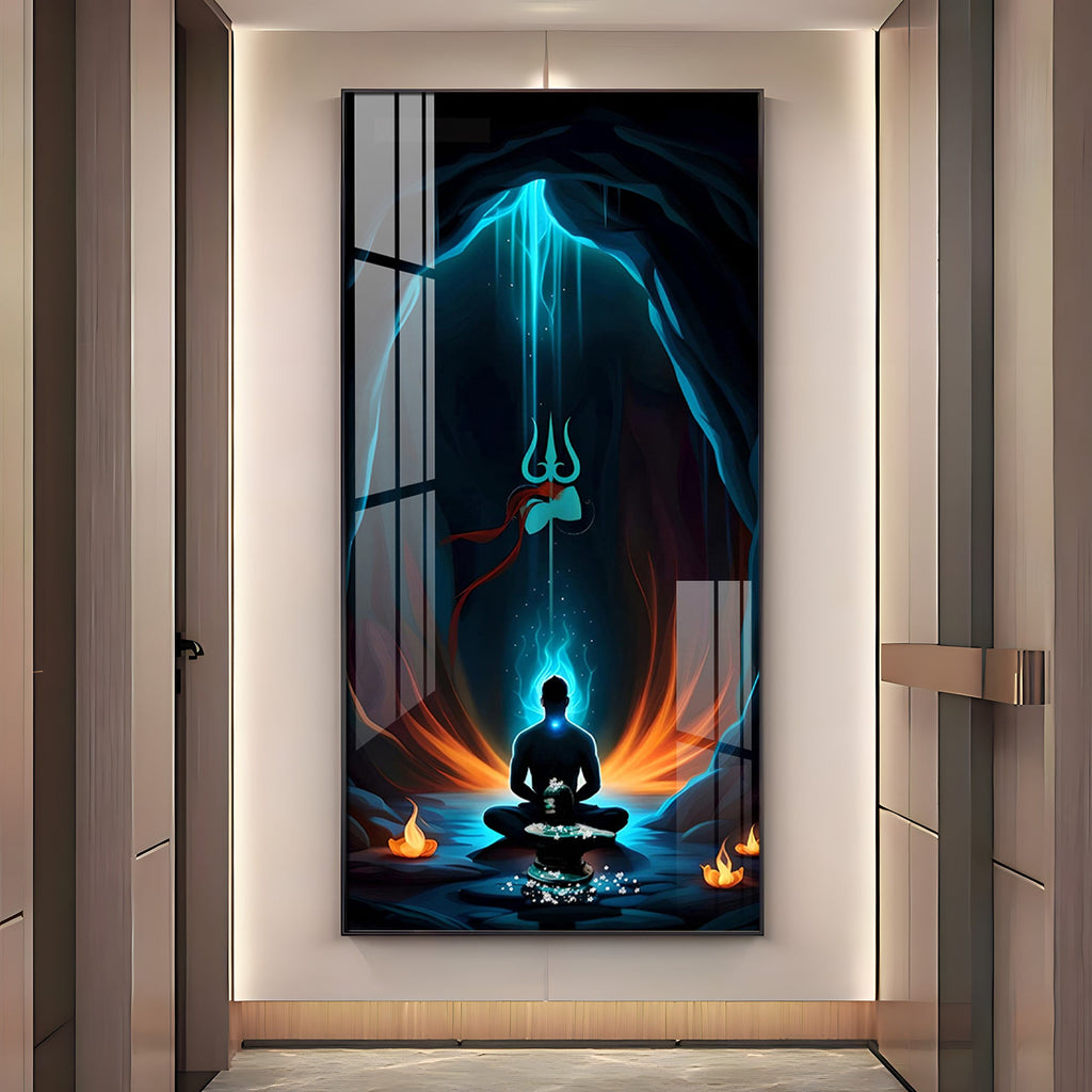Jai Mahakal Premium Acrylic Vertical Wall Art