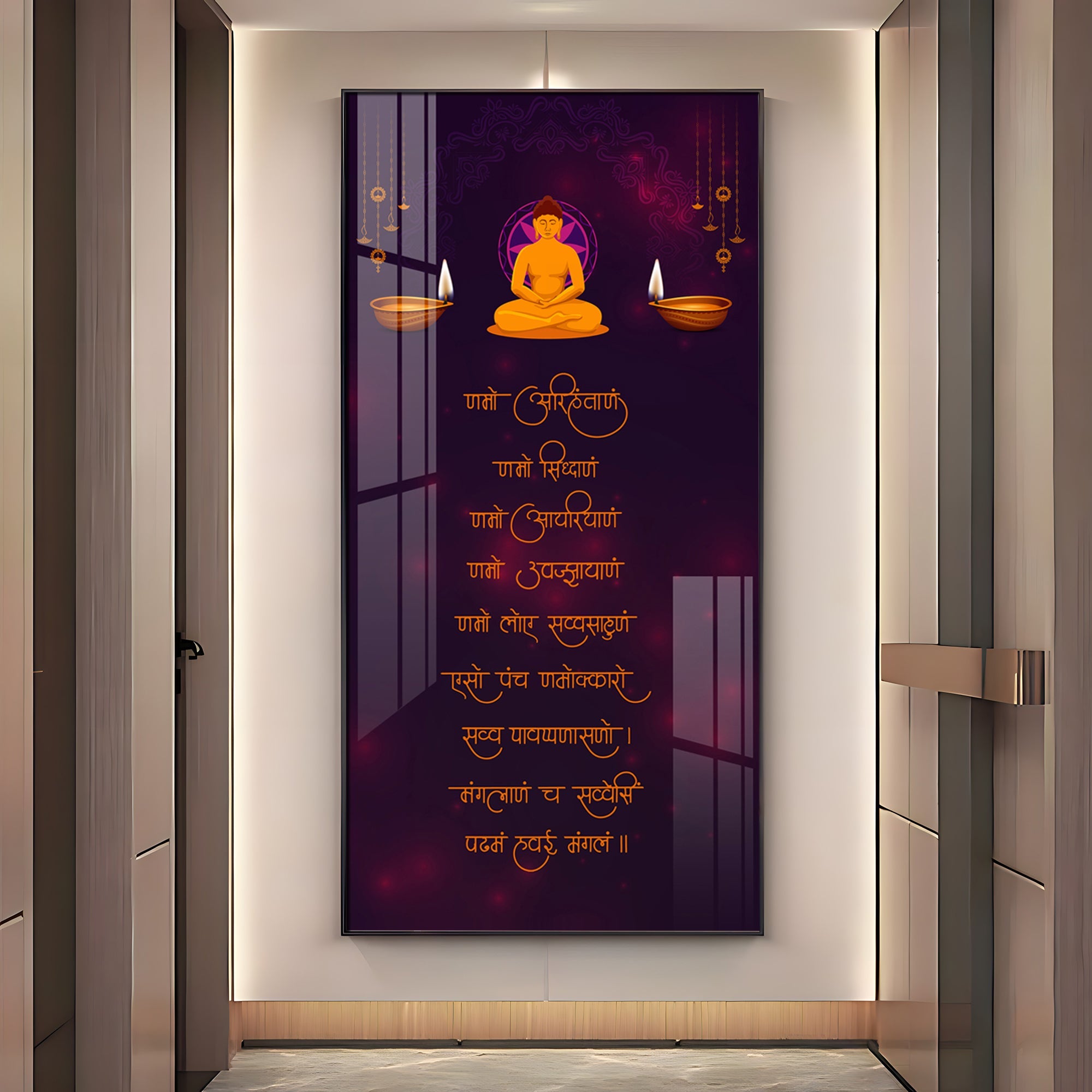 Pancha Namaskara Premium Acrylic Vertical Wall Art