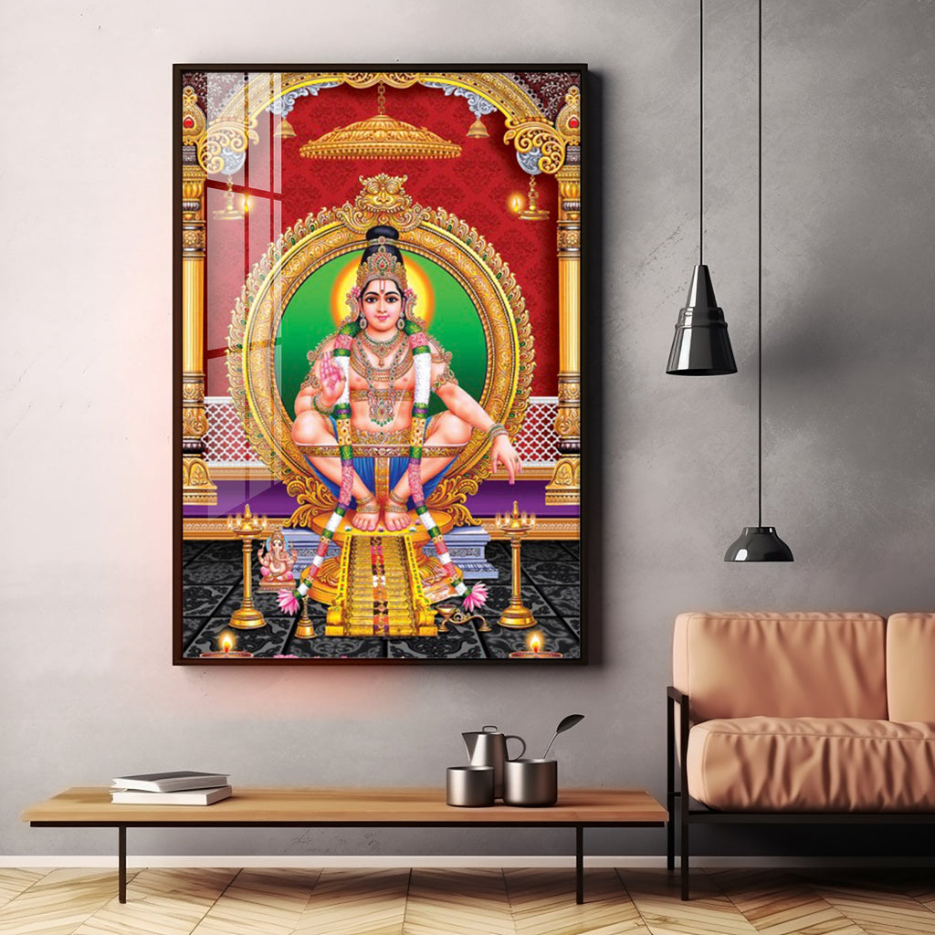 Lord Ayyappa Premium Acrylic Vertical Wall Art