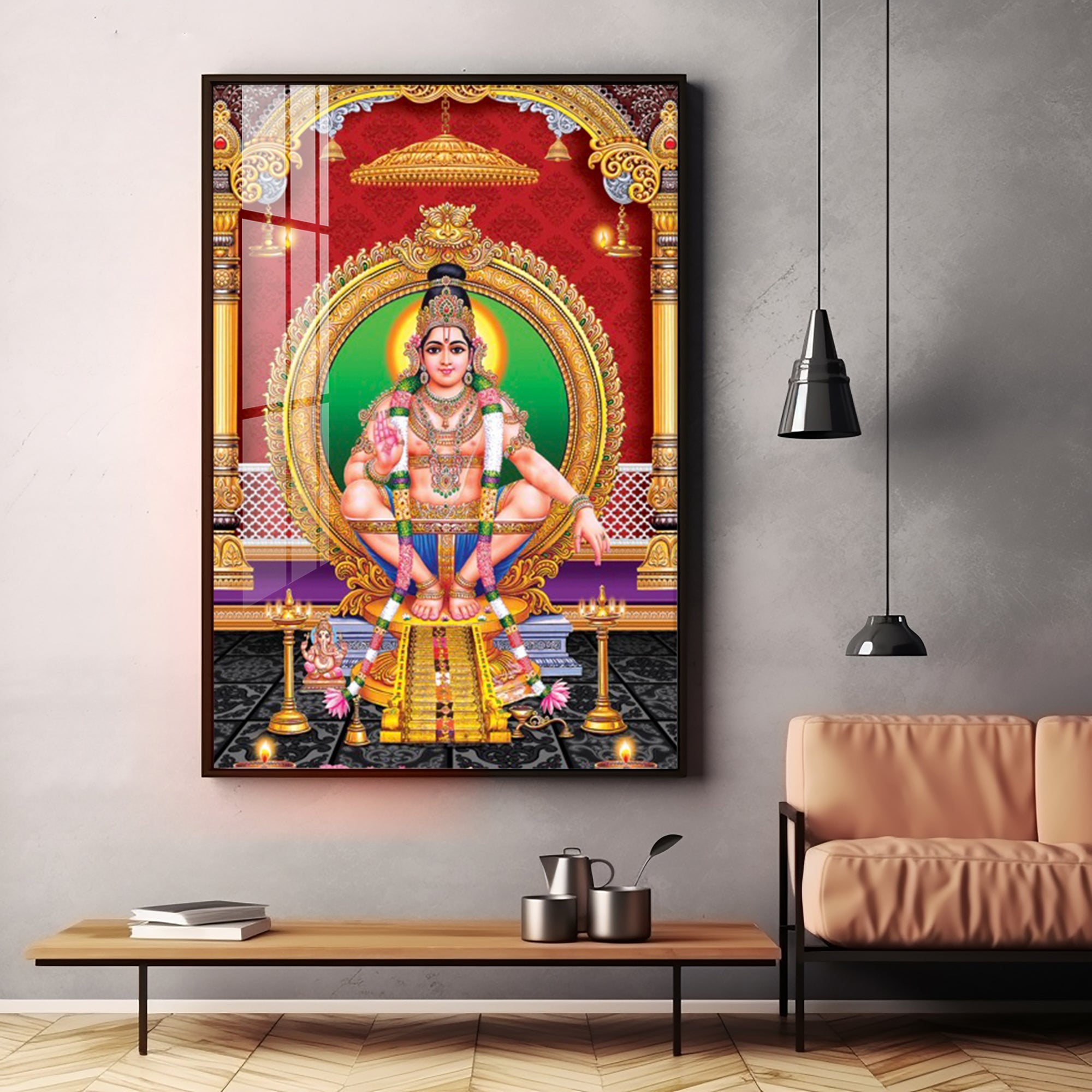 Lord Ayyappa Premium Acrylic Vertical Wall Art