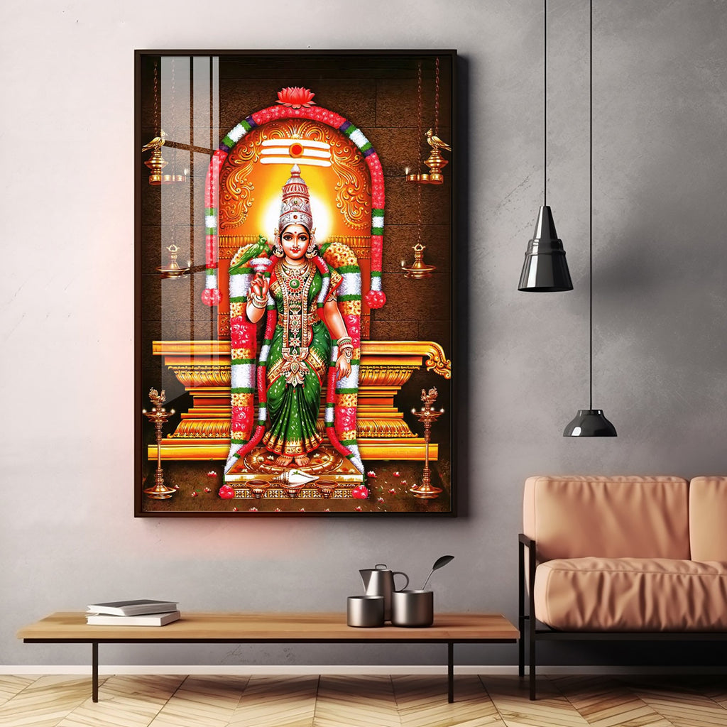 Goddess Meenakshi Amman Premium Acrylic Vertical Wall Art