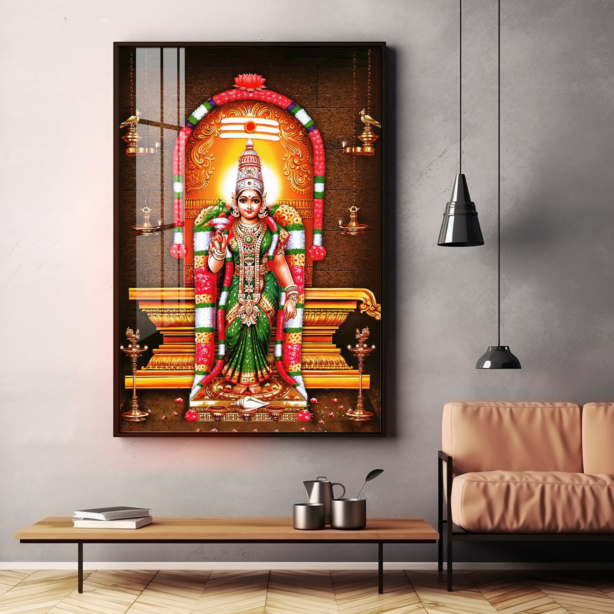 Goddess Meenakshi Amman Premium Acrylic Vertical Wall Art